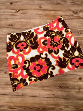 Vintage Milly of New York Mini Skirt Pink Brown Mod Floral Y2K